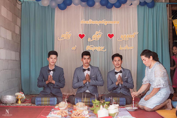 Không thích phụ nữ, 3 người đàn ông Thái Lan kết hôn với nhau - 1