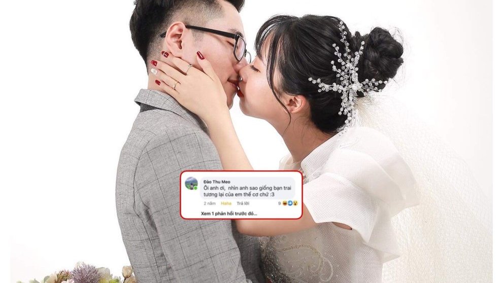Cách đây 2 năm, cô dâu Thu Uyên đã để lại bình luận "thả thính dạo" vào một bài đăng của chú rể mặc dù cả hai chưa từng quen biết trước đó.
