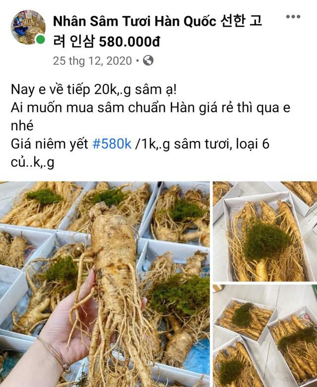 Trang fanpage được nhiều khách hàng phản ánh bị lừa đảo khi "treo sâm Hàn Quốc bán đương quy miền Nam".