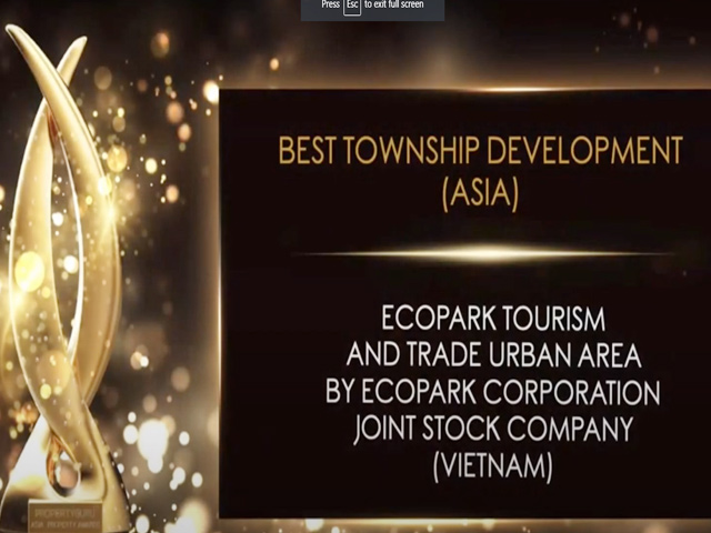 Asia Property Awards 2020: Ecopark là Khu đô thị tốt nhất Châu Á