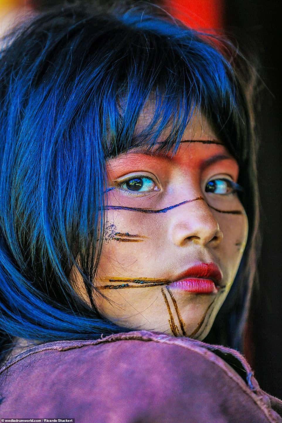 Bức ảnh chụp cô gái thổ dân xinh đẹp của nhiếp ảnh gia Ricardo Stuckert. Ảnh: Ricardo Stuckert