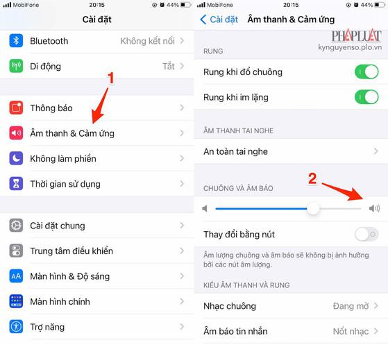 Tăng âm lượng cuộc gọi trên iPhone. Ảnh: MINH HOÀNG