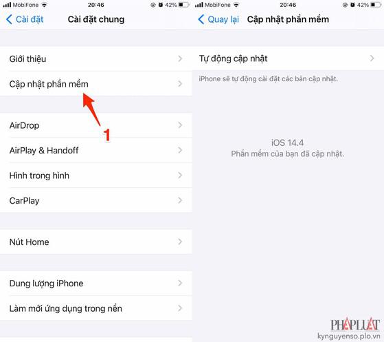 Cập nhật iPhone lên phiên bản mới nhất. Ảnh: MINH HOÀNG