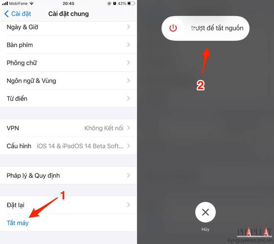 Khởi động lại iPhone. Ảnh: MINH HOÀNG