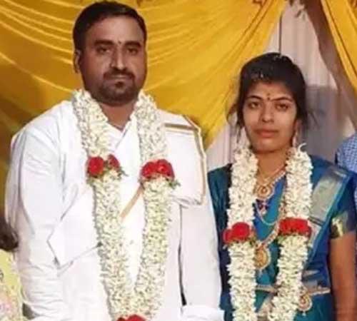Chú rể Naveen và cô dâu Sindhu trước ngày tổ chức đám cưới.
