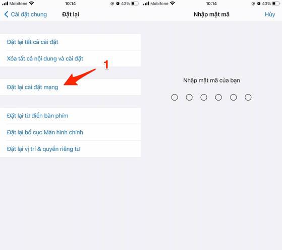 Đặt lại tất cả cài đặt mạng trên iPhone. Ảnh: MINH HOÀNG