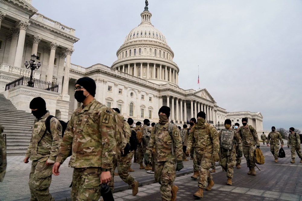 Vệ binh quốc gia được điều tới Washington để bảo vệ lễ nhậm chức của ông Biden (ảnh: CNN)