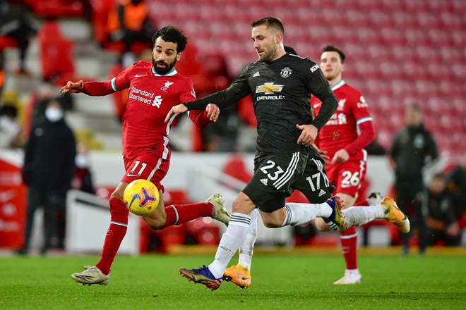 Luke Shaw đã "bắt chết" Mo Salah trong trận đấu này