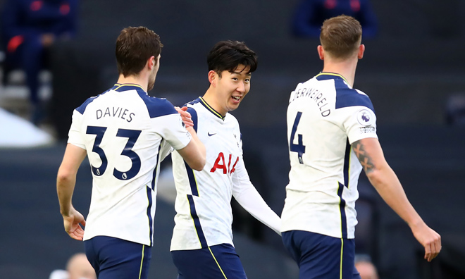 Son Heung Min có lần thứ 18 ghi dấu giày trong bàn thắng của Tottenham tại Ngoại hạng Anh 2020/21