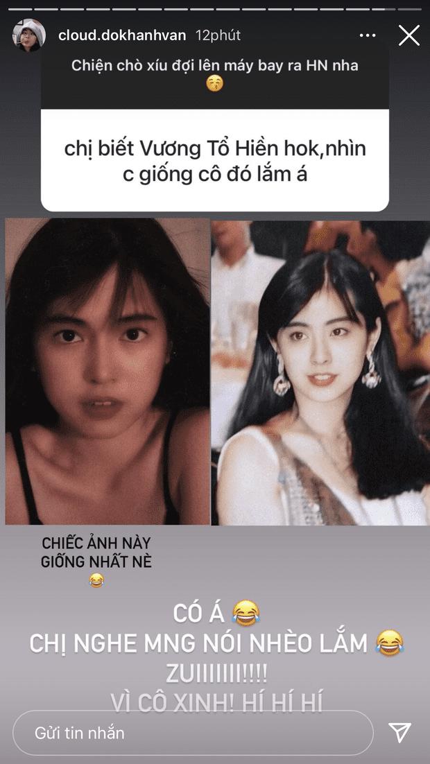Khánh Vân đăng tải hình ảnh so sánh cùng Vương Tổ Hiền.&nbsp;