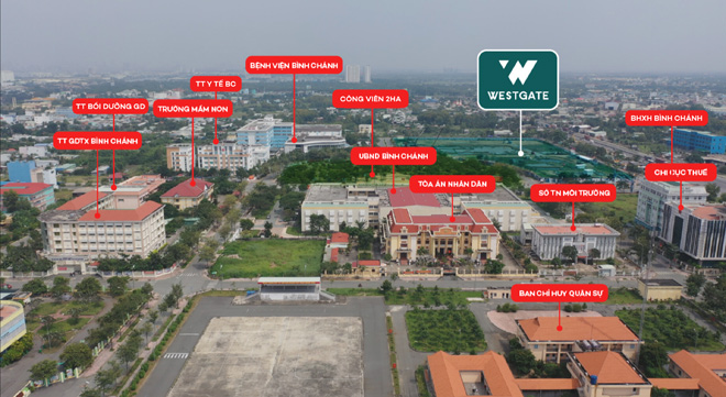 Westgate tọa lạc tại trung tâm hành chính Bình Chánh (Tân Túc)