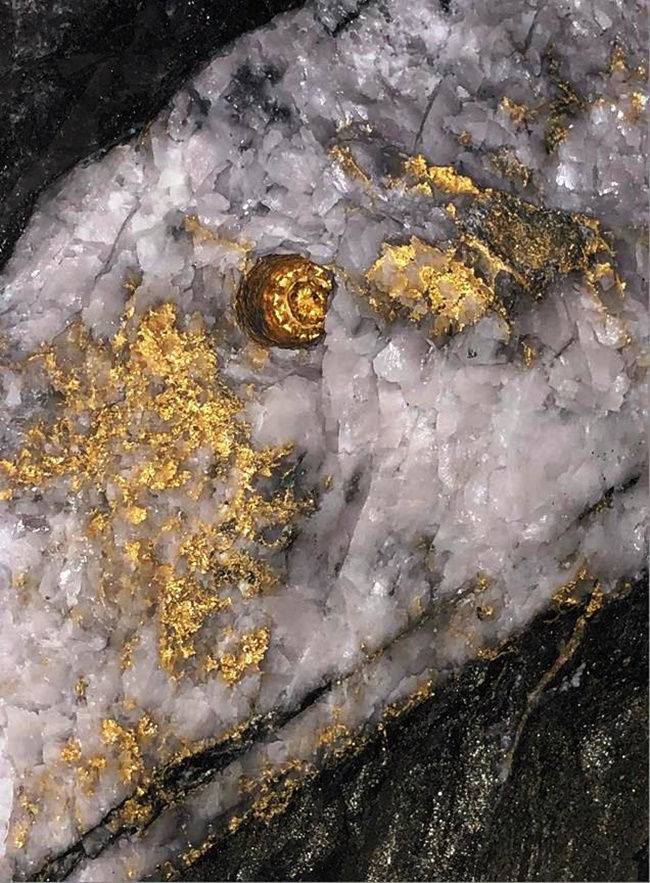 Việc tìm thấy khối đá có nhiều vàng kiểu này rất hiếm gặp..
