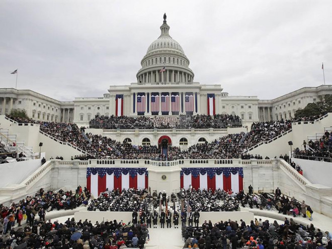 Quang cảnh buổi tổng duyệt lần cuối lễ nhậm chức của Tổng thống tân cử Joe Biden vào ngày 18-1.&nbsp;Ảnh: AP