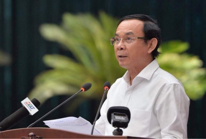 Bí thư Thành ủy Nguyễn Văn Nên phát biểu tại hội nghị. Ảnh: PHƯƠNG THÙY
