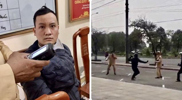 Đối tượng Lê Hoàng Sơn dùng côn nhị khúc tấn công CSGT