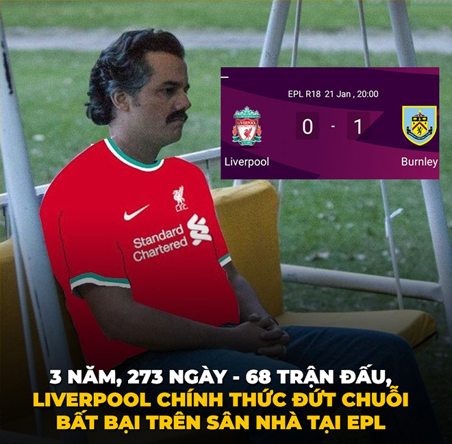 Liverpool chính thức chấm dứt chuỗi bất bại trên sân nhà tại ngoại hạng Anh.