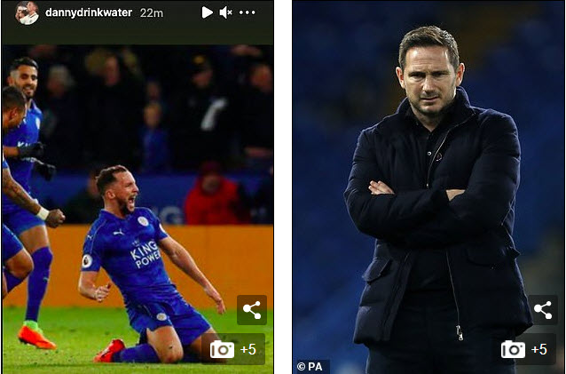 Drinkwater đăng ảnh ăn mừng Lampard bị sa thải