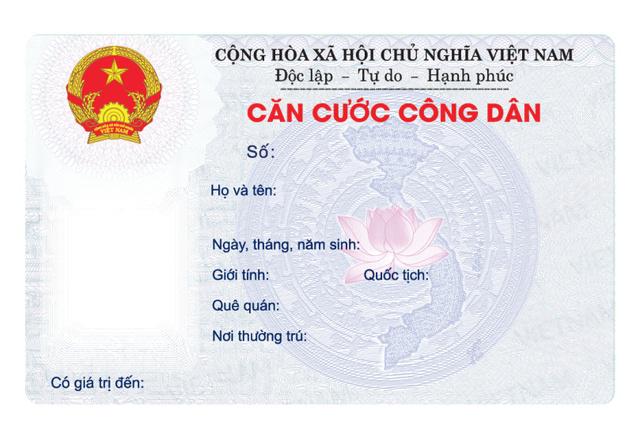 Mẫu thẻ căn cước công dân gắn chip