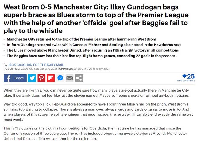 Daily Mail lo ngại cho MU trước sức mạnh của Man City