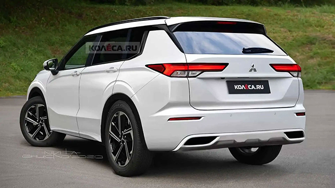 Bản dựng đồ họa thiết kế&nbsp;Mitsubishi&nbsp;Outlander 2021 của Koaéca.ru