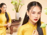 Người đẹp Nhân ái Huỳnh Nguyễn Mai Phương mặc áo dài chụp ảnh bên hoa sen đẹp như tranh