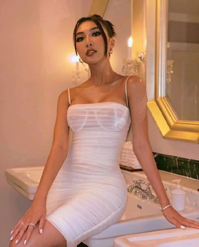 Cũng trong đám cưới Thúy Vân, Tường Linh diện đầm xuyên thấu cực sexy. Tuy nhiên, cô lại vướng tranh cãi khi để lộ miếng dán ngực kém duyên.
