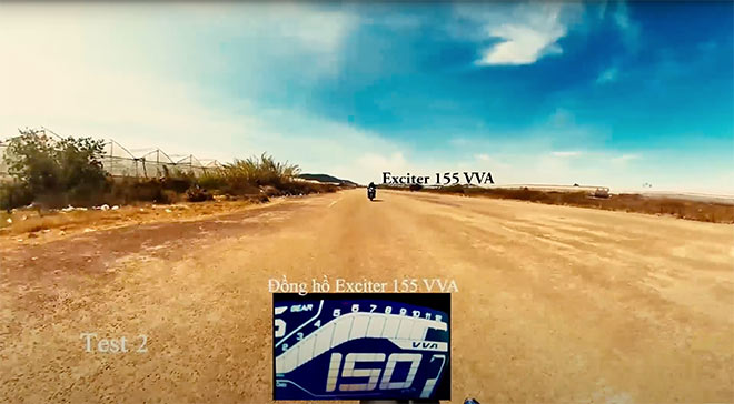 Ở lần test thứ 2, biker Kỹ Sư Hẻm đã đạt max speed 150km/h (Hình ảnh cắt từ clip)