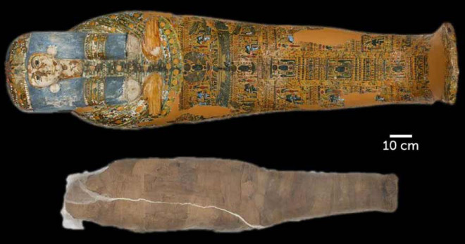Quan tài và xác ướp của cô gái Ai Cập bí ẩn - Ảnh: PLOS ONE.