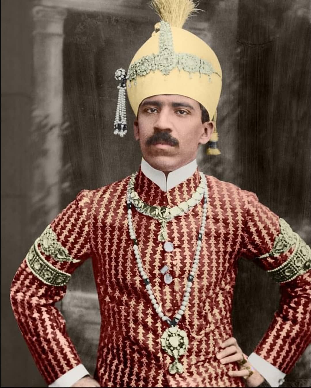 Phác họa hình ảnh Osman Ali Khan, vị vua cuối cùng trị vì vương quốc Hyderabad.