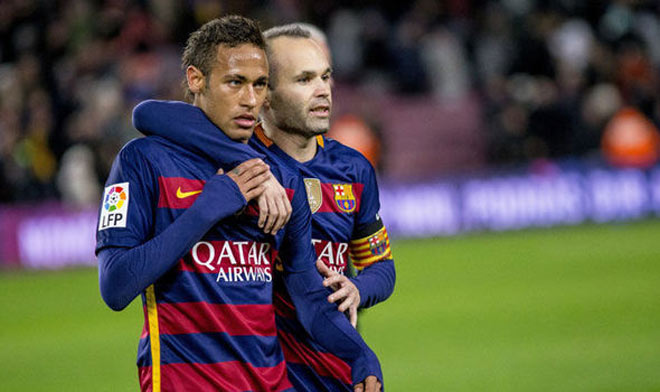 Neymar xếp dưới&nbsp;đồng đội cũ Andres Iniesta trong cuộc bầu chọn của IFFHS