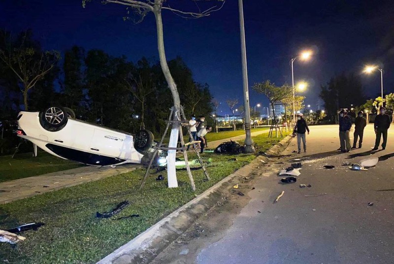 Hiện trường một vụ tai nạn giao thông ở Đà Nẵng.