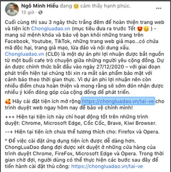 Bài đăng của Hiếu PC nhận được đông đảo lượt tương tác của cộng đồng mạng.