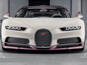 Ngắm xe - Siêu xe Bugatti Chiron màu trắng hồng độc nhất vô nhị