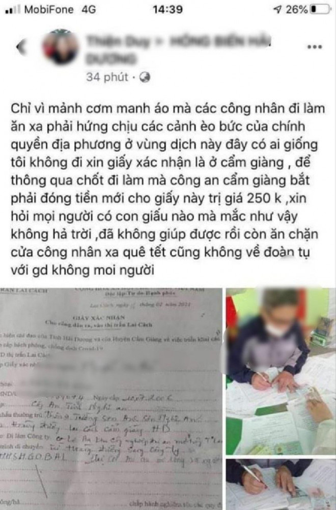 Nội dung Nguyễn Thị Hài đăng tải không đúng trên mạng xã hội.