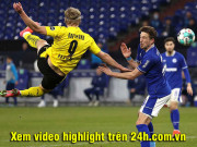 Bóng đá - Video Schalke 04 - Dortmund: Haaland vô-lê thần sầu, trận derby hủy diệt