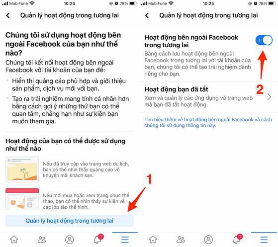 Vô hiệu hóa hoạt động ngoài Facebook trong tương lai. Ảnh: MINH HOÀNG