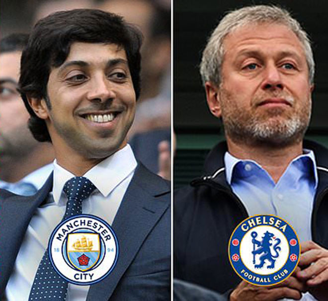 Sheikh Mansour (Man City) và Roman Abramovich (Chelsea) là những ông chủ giàu nhất Premier League nhưng không phải giàu nhất làng bóng đá