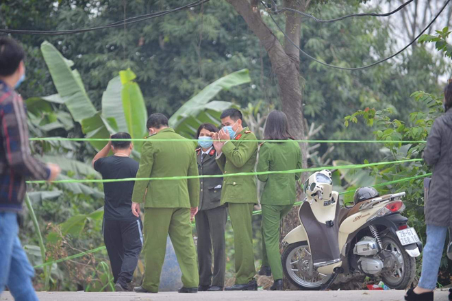 Lực lượng công an phong toả hiện trường nơi xảy ra vụ việc.