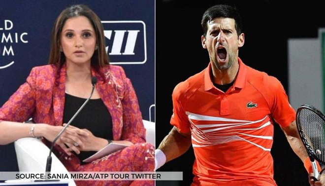 Sania Mirza (trái) "Sharapova Ấn Độ" tin tưởng Nole có thể giành 15 Grand Slam tại Úc