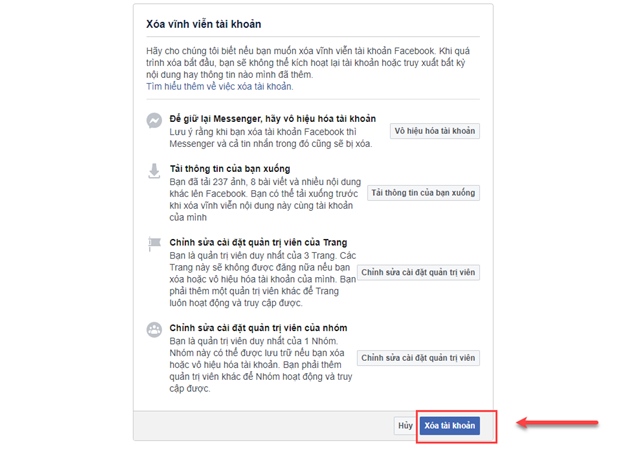 Cách xóa tài khoản Facebook vĩnh viễn và cách vô hiệu hóa tạm thời - 5