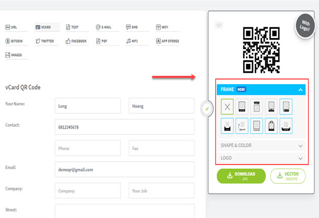 How to create a simple QR code containing the information you need - 5