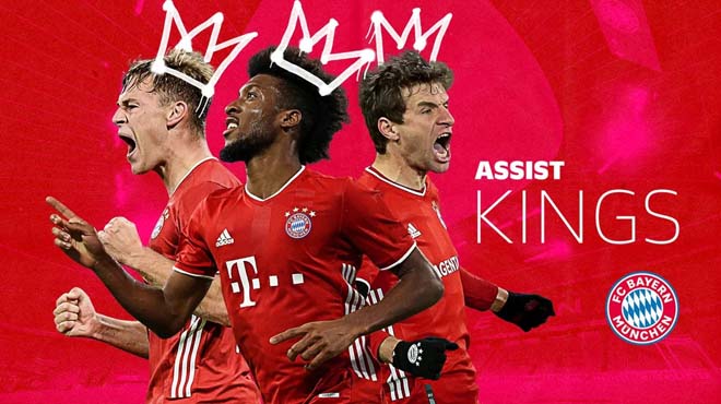 3 cầu thủ đang dẫn đầu "Vua kiến tạo" Bundesliga đều thuộc về Bayern