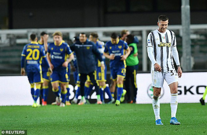 Juventus bị Verona cầm hòa trong lần ra sân gần nhất