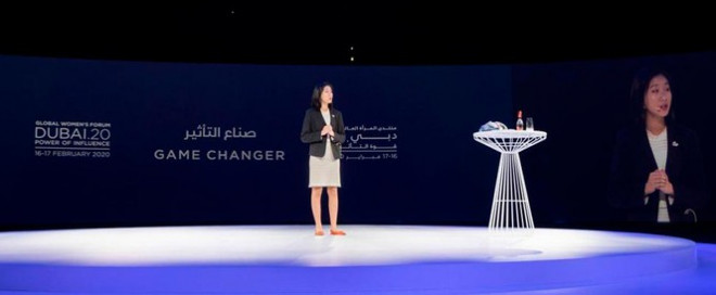 Hilary Yip phát biểu tại Diễn đàn Phụ nữ toàn cầu 2020. - Ảnh: Global Women's Forum Dubai 2020