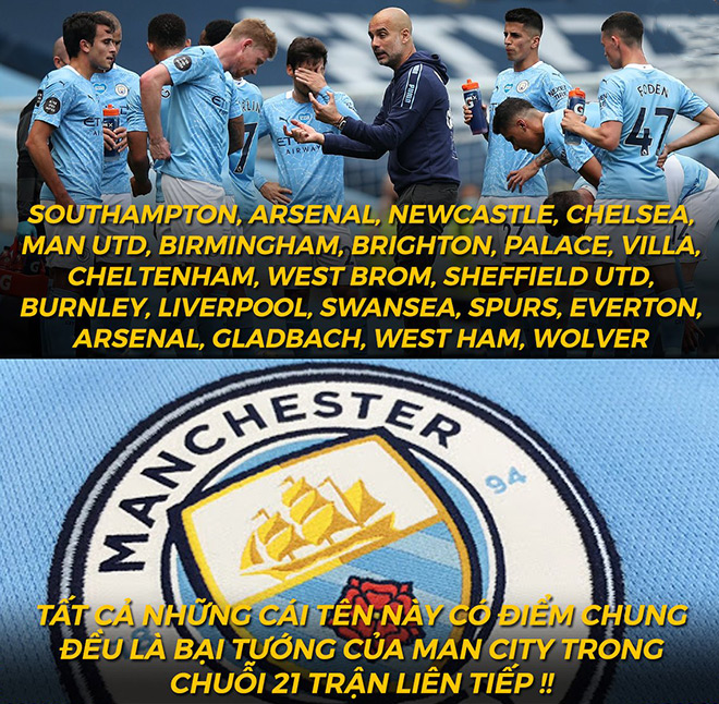 Man City đang có chuỗi 21 trận hắng liên tiếp ấn tượng.