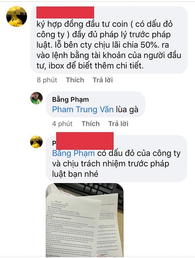 Thậm chí có tài khoản mời chào đầu tư với cam kết được công ty đóng dấu hợp đồng với đầy đủ pháp lý&nbsp;