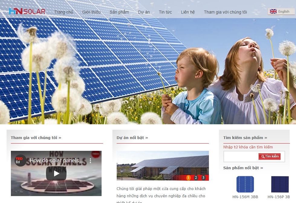 Trang web chính thức của Công ty TNHH Hà Nội Solar Technology.
