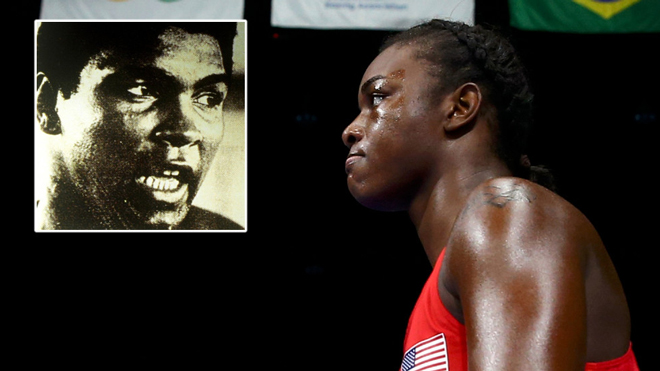 Claressa Shields (phải) ví mình với huyền thoại Boxing nam Ali (trái)