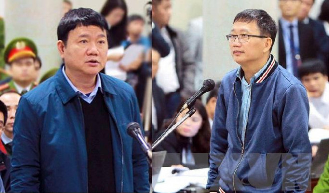 Hai bị can Đinh La Thăng và Trịnh Xuân Thanh được đưa ra xét xử trong một vụ án khác - Ảnh: TTXVN