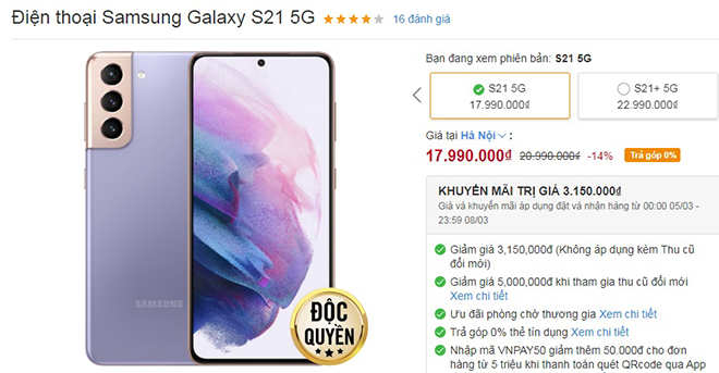 Top smartphone giảm giá nhiều nhất dịp 8/3 - 2